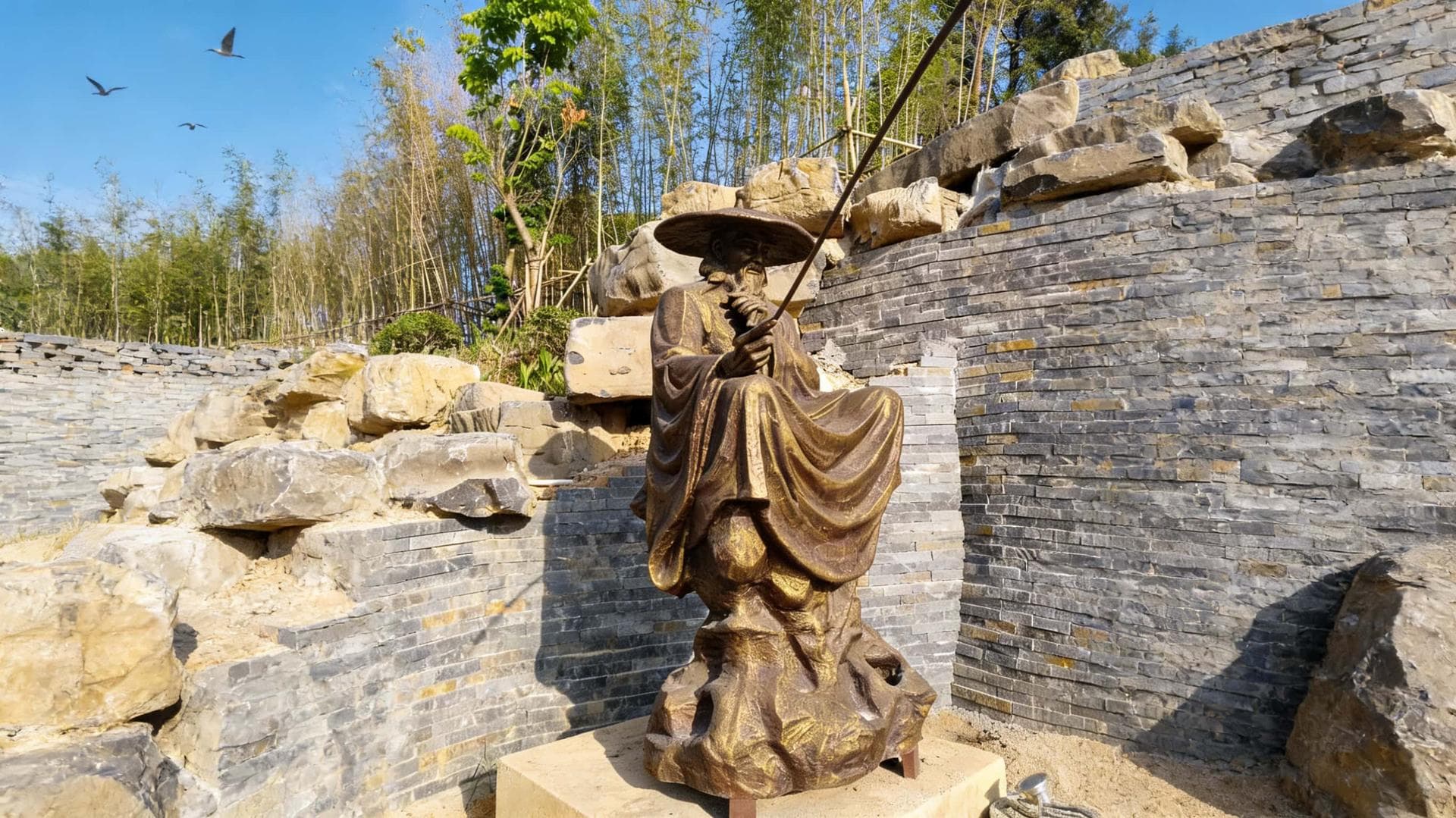 青铜渔翁·山水意境雕塑